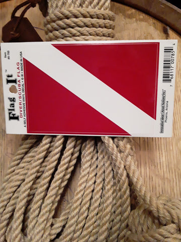 Scuba / Diver Down Flag Decal Sticker at SHIPCANVAS