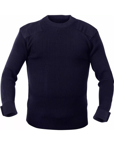 Navy blue Commando sweater with cuffs rolled up