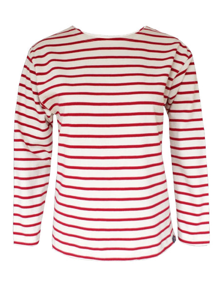 Breton Stripe Sailor Shirt - Natural with Red