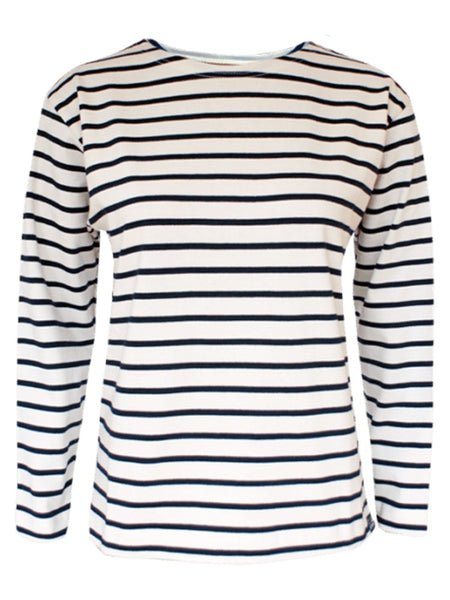 Natural with Navy Breton (French) Stripe Sailor Shirt