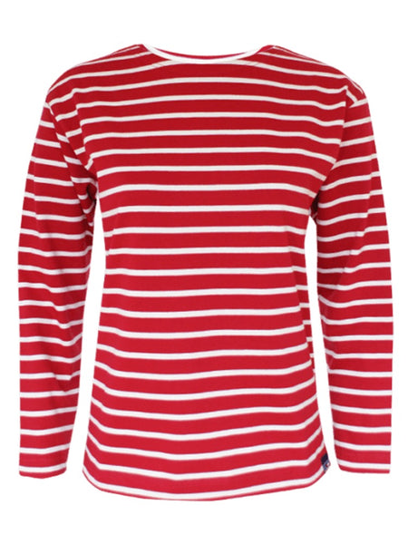 Breton Stripe Sailor Shirt - Red with Natural