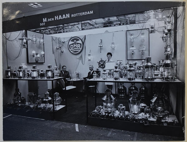 The Den Haan family, exhibiting at the London Boat Show, circa 1960