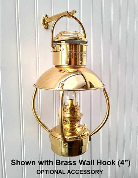 DHR Mini Trawler Lamp / Trawler Jr. mounted on Brass Wall Hook