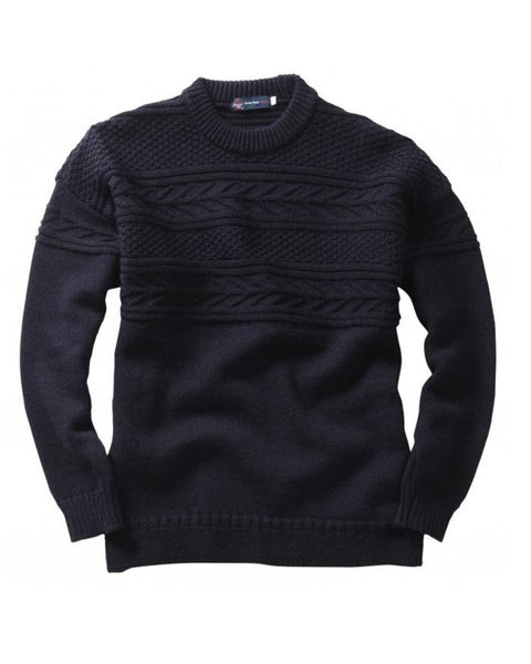 Guernsey Sweater NAVY Pure British Wool