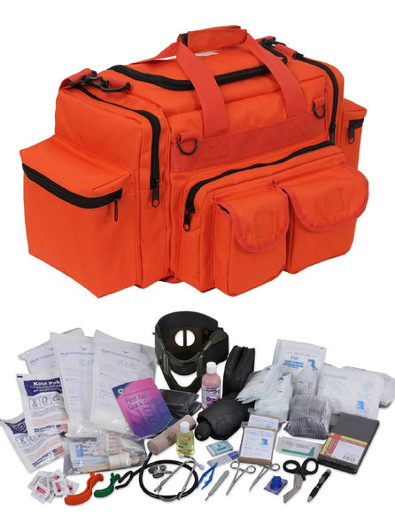 Marine Safety & First Aid - EMT Trauma Kit w/ Orange Bag