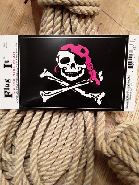 Jolly Roger Pirate Girl Flag Decal